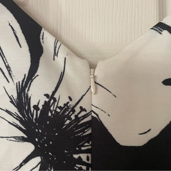 TALBOTS Black and White Floral Shift Sleeveless Shift Dress w/Bow Womens Size 10 - Picture 13 of 14